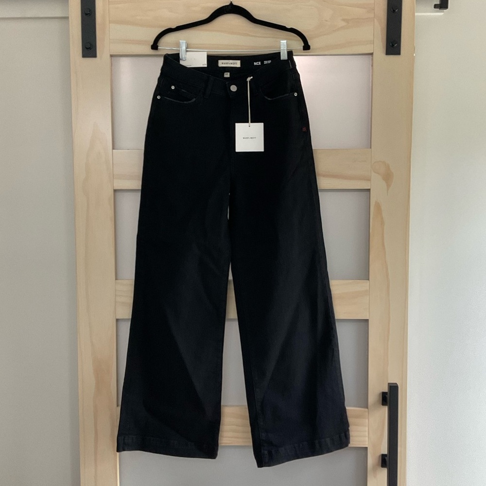 Warp + Weft NCE Wide Leg Jeans Black High Rise 6/28 Sustainable - Picture 2 of 6